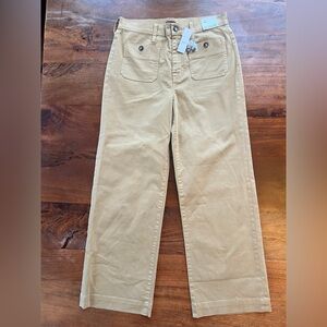 NWT J.Crew Womens Size 26 Premium Edition Khaki Full Length Slim Wide-Leg Pants